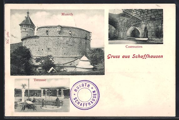 Cartoline postali: Schaffhausen, Munoth, Casematten und Ter – Usato da Berlin venduto da bartko-reher