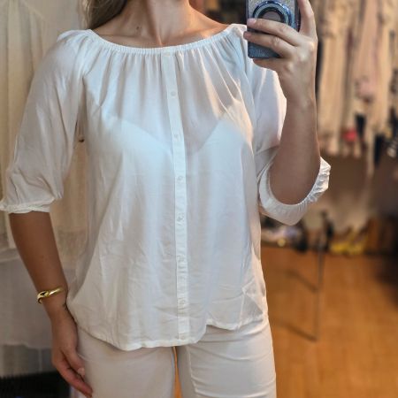 Weiße Carmen Bluse M/L Sommerlich Elegant