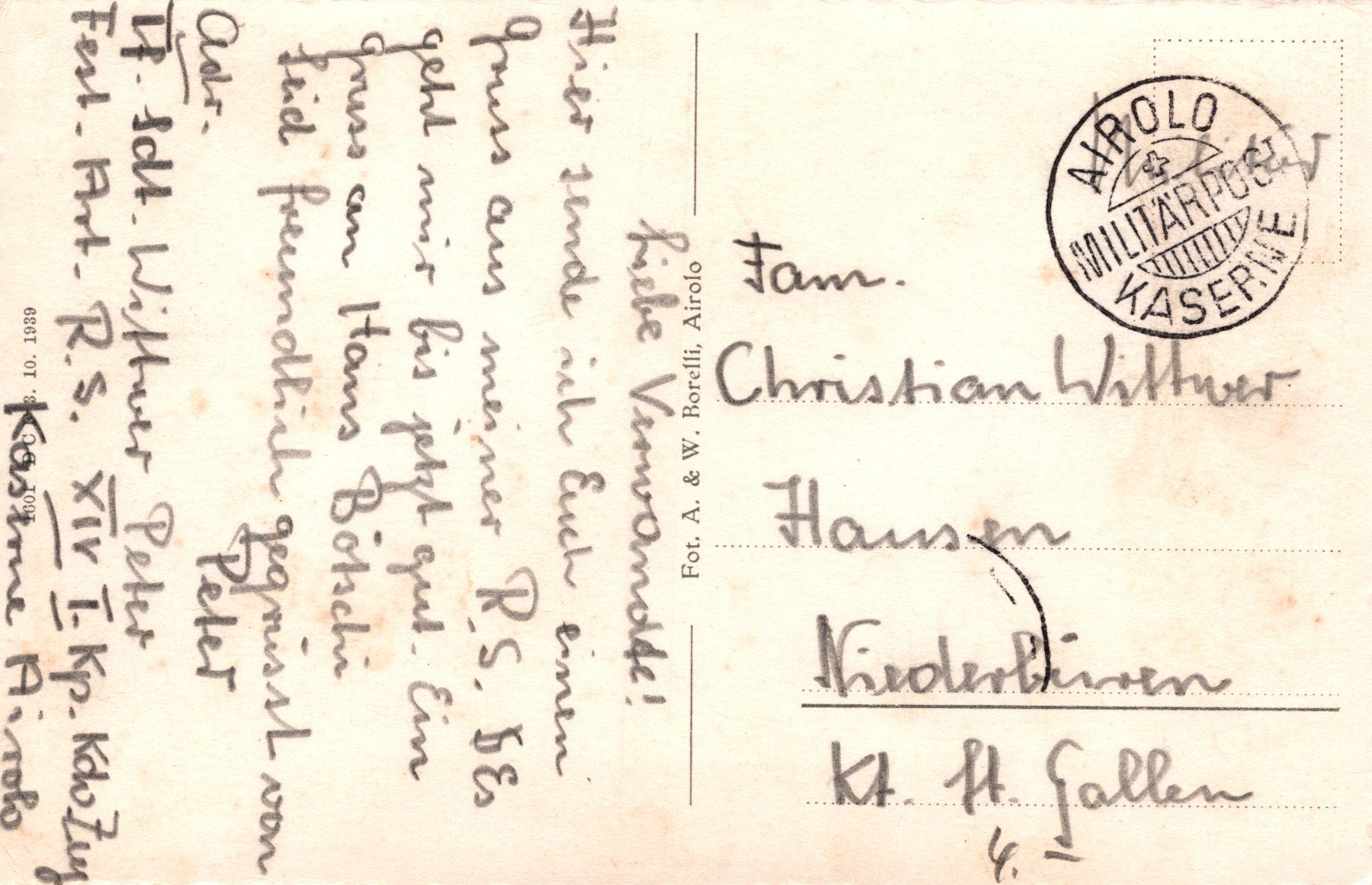 Cartoline postali: 0133 Postkarte / Ansichtskarte - Airolo – Usato da Reinach BL venduto da Boston-Verkauf 1