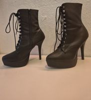 Highheels, Stiefeletten Schnürung mit Reissverschluss, 41