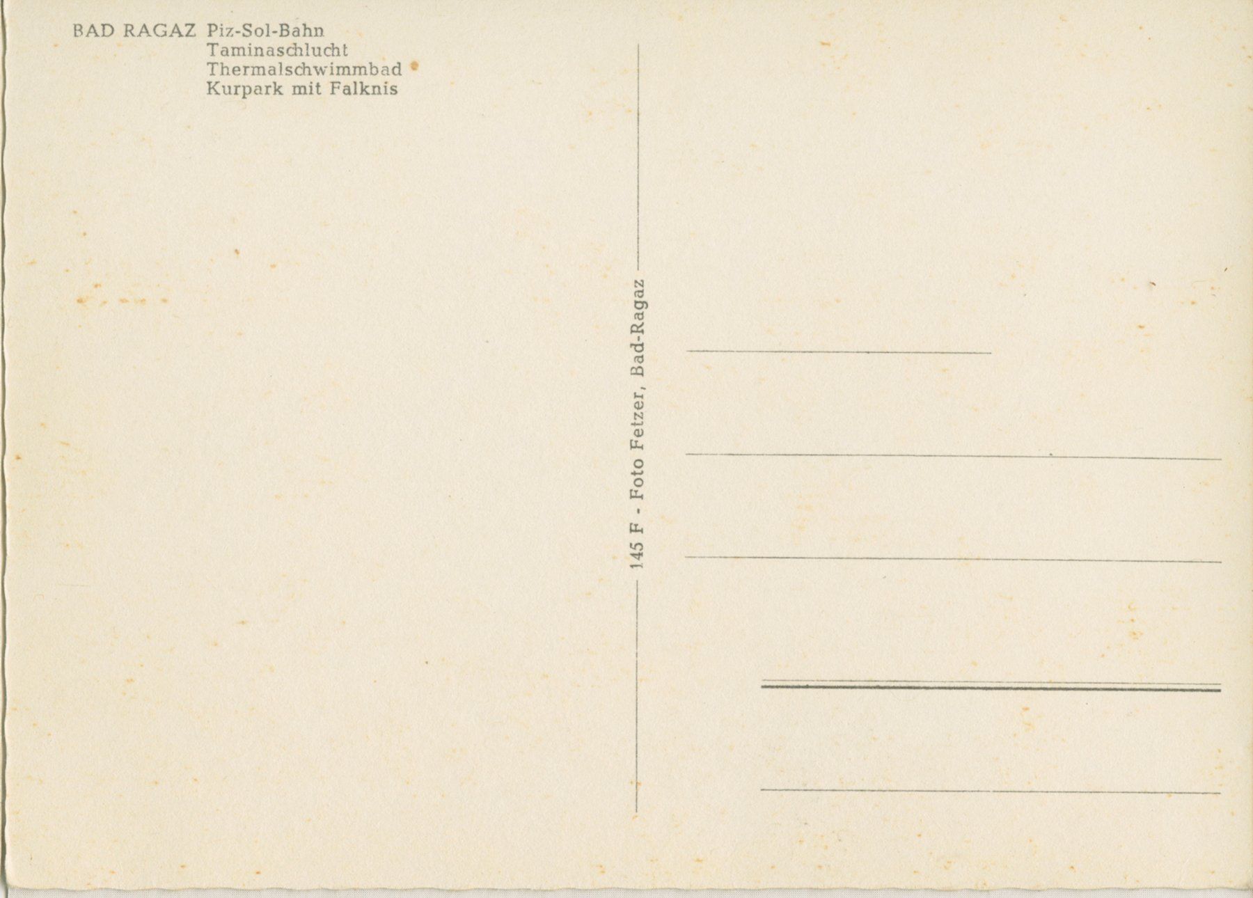 Cartoline postali: Postkarte ungelaufen Bad Ragaz – Usato da Liesberg venduto da Mikado1965 1