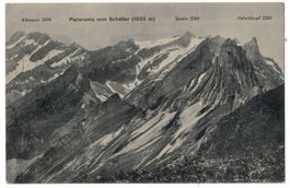 Panorama vom Schäfler, Stempel vom Äscher, gelaufen 1912