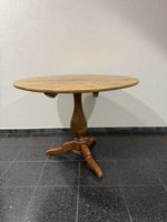 Antiker runder Holztisch – schöne Maserung – Säulenfuss
