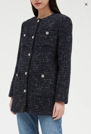 Veste Claudie Pierlot tweed bleu marine taille 36