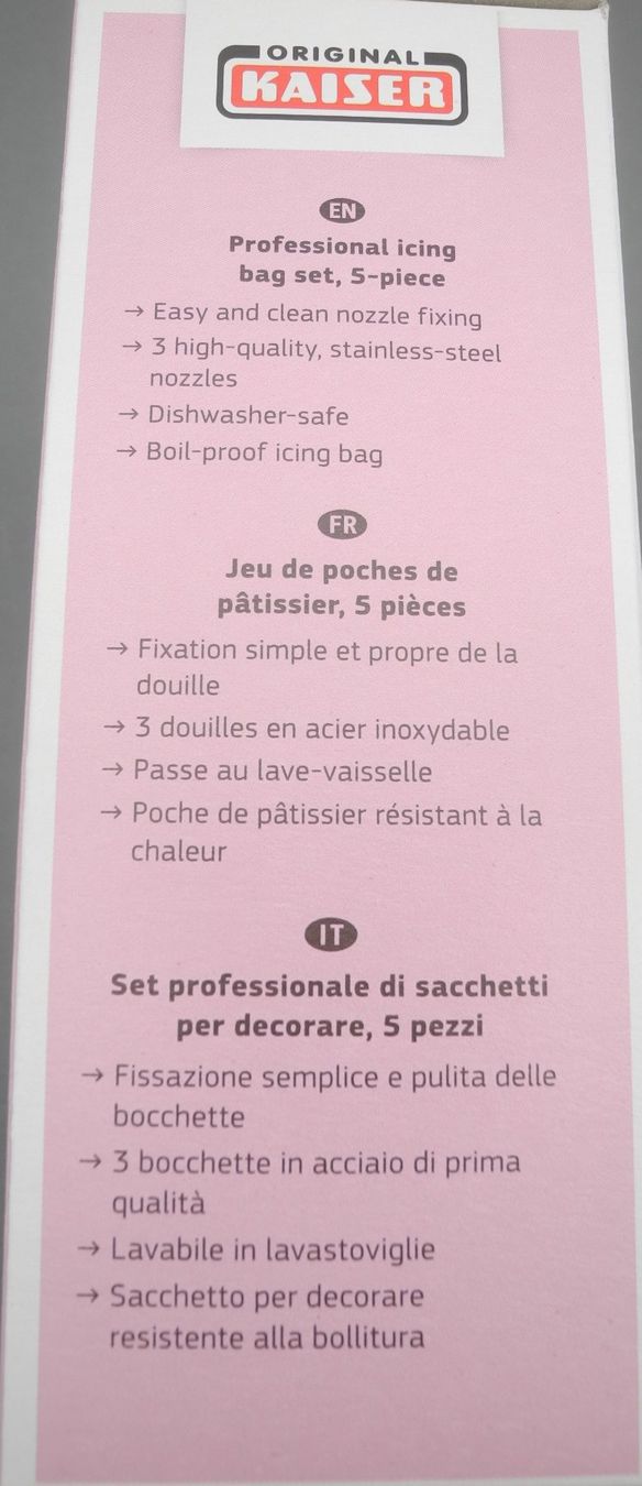 Kaiser Elettrodomestici da cucina: Kaiser Profi Spritzbeutel-Set, 5teilig, Nr. 31a – Nuovo e nell'imballaggio originale da Kottwil venduto da Crazyrolf 3