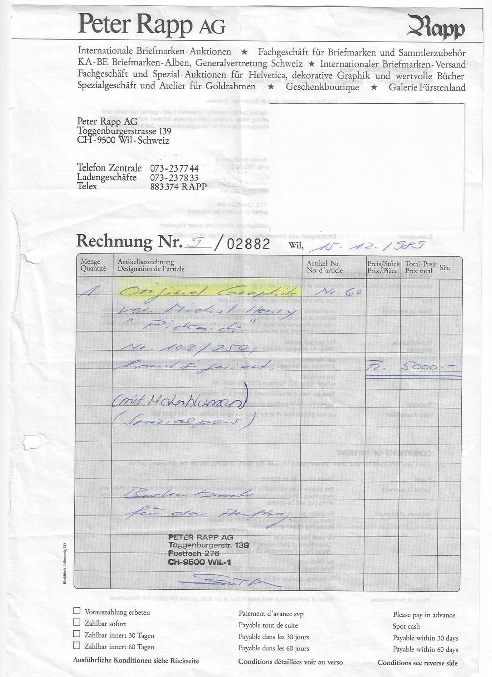Grafica & Litografie: Original Graphik von Michel Henry – Usato da Niederrohrdorf venduto da ebr_g8fw 3