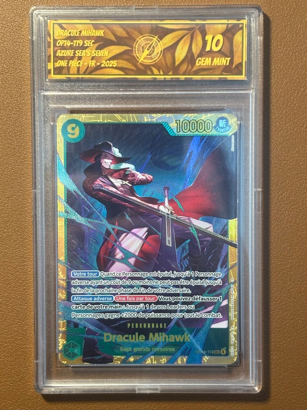 Bandai Carte collezionabili: Dracule Mihawk OP14-119 SEC - SG 10 - Gem Mint - FR – Nuovo (secondo la descrizione) da Chêne-Bougeries venduto da Carte-Sauvage