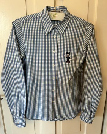 Blue Gingham Minnie Mouse Shirt Size 36