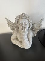 Dekofigur Engel steingrau Dekoration guter Zustand