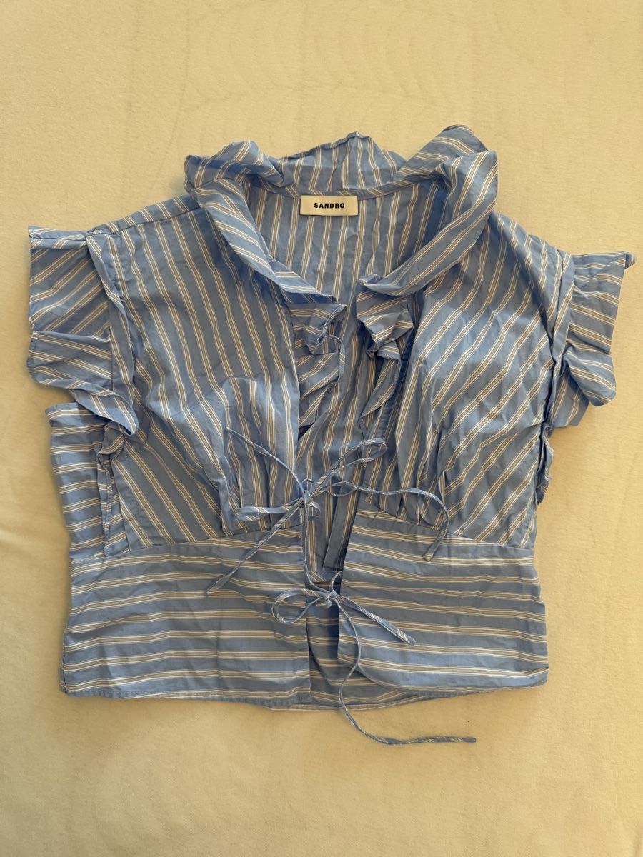 Sandro Tops: Sandro Damen Bluse gestreift Baumwolle – Gebraucht aus Baar von sabrinas_welt