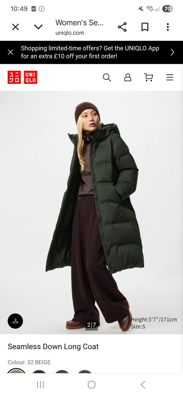 Uniqlo Mäntel: Uniqlo Olive Green Seamless Down Long Coat - Winter M – Gebraucht aus Cham von Drukkerij 1