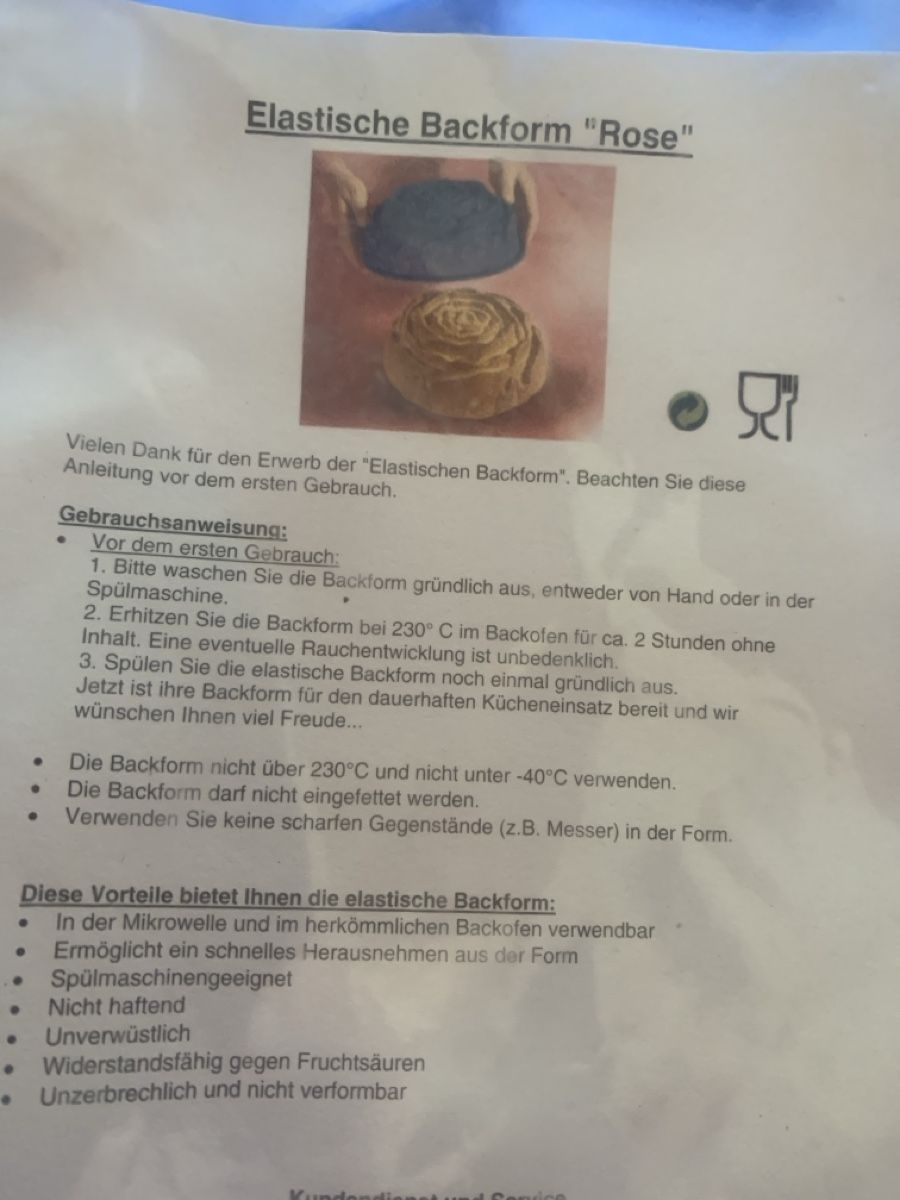 Teglie da forno: 🌹 Elastische Kuchenform Rose - originalverpackt – Nuovo e nell'imballaggio originale da Meilen venduto da Flockenwirbel 1
