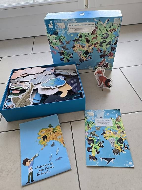 Puzzle: Janod Lernpuzzle Bedrohte Tiere 200 Teile – Usato da Abtwil AG venduto da Stern1969 3