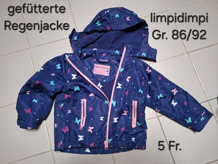 gefütterte Regenjacke 86/92