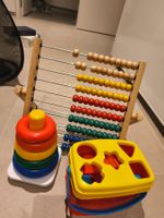 Holz-Abakus mit bunter Ringpyramide – Lernspielzeug 🧸