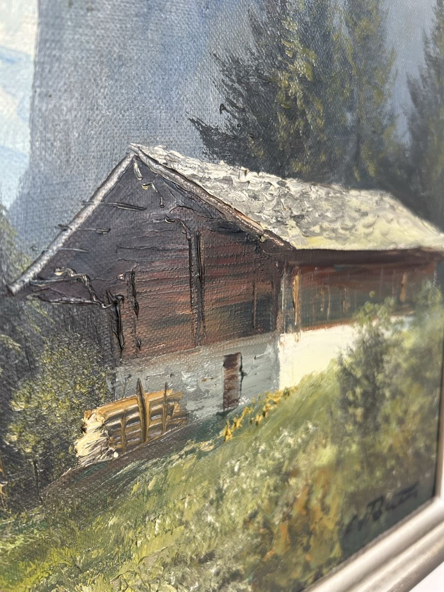 Dipinti: Gemälde Berglandschaft – Usato da Gondiswil venduto da JLO26 3