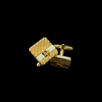 Christian Dior Vintage Manschettenknöpfe zweifarbig Gold/Sil