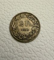 2 Franken 1910 B Schweiz – Silber 835 – Helvetia – seltene A