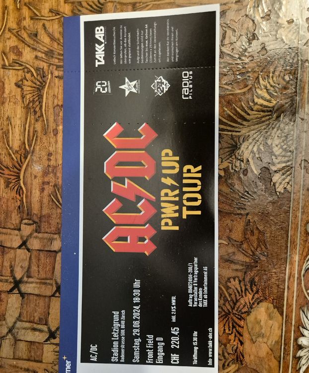 AC DC Ticket Frontfield Zürich (Neu (gemäss Beschreibung)) in Binningen ...