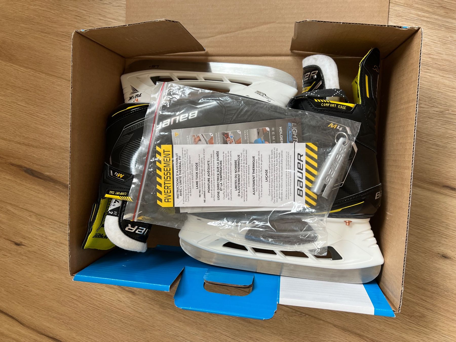 Bauer Pattini da ghiaccio: Bauer Supreme M4, Fit 2, Length 4.5 und Wachsbändel – Nuovo (secondo la descrizione) da Celerina venduto da kyr_tmr7 3