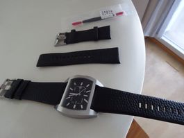 UHREN - LEDER - ARMBAND  **  28mm  **  SCHWARZ  **  NEU