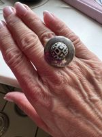 Ring Silber mit Schmuckelent 925 Vintage Groesse 52