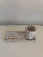 Humdakin Terrazzo Set  Vase & Tablett | Braun/Weiss