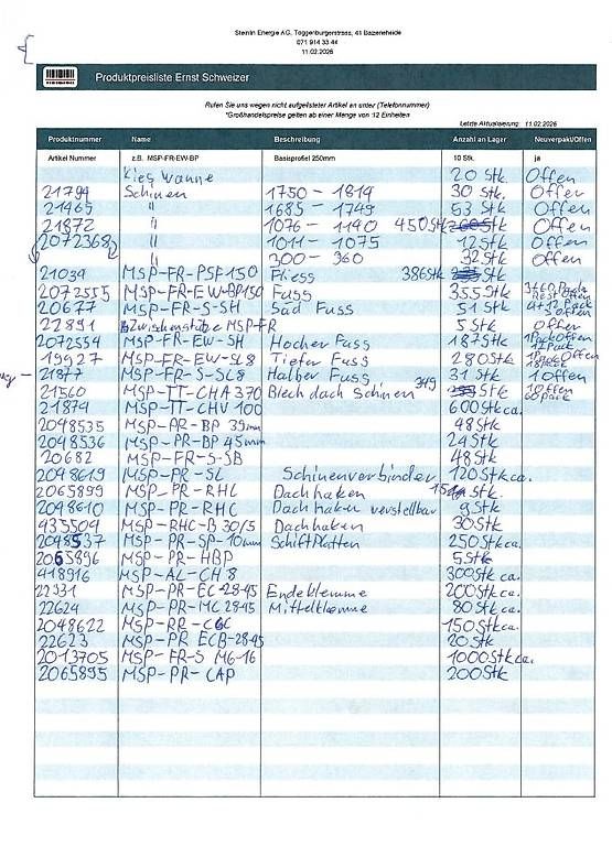 Materiale di riempimento: Günstig- Div. Ernst Schweizer Unterkonstruktionsmaterial – Usato da Bazenheid venduto da Steinlin_Energie_AG 3