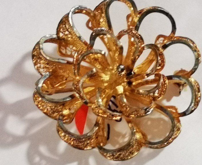 Broschen & Nadeln: Brosche Blume Silber Vergoldet (16) – Neu (gemäss Beschreibung) aus Lutzenberg von Pinschi01