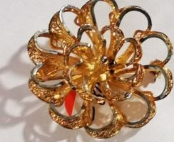 Brosche Blume Silber Vergoldet (16)