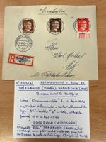 Lettre recommandée du 11.08.1942 timbres à effigie d'Hitler
