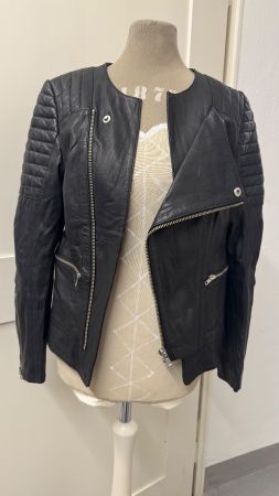 Designers Remix Damen Kurzlederjacke in Schwarz Gr. 36 NP498