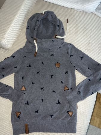NAKETANO HOODIE BLAU VÖGEL NEUWERTIG GR XS
