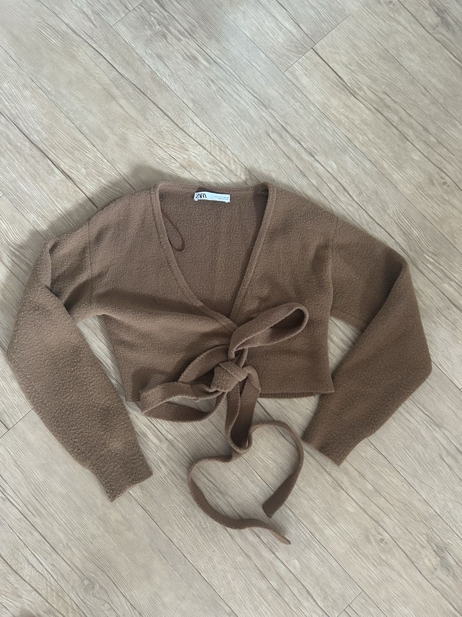 Zara Maglioni & Felpe: Brauner ZARA Strickpullover mit Bindeband - Grösse S – Usato da Uzwil venduto da gab_2kx8 1