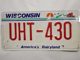 Original Wisconsin Nummernschild UHT-430, USA Schild