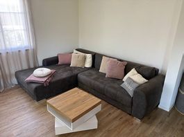 Ecksofa mit Bettfunktion, Alcantara Style