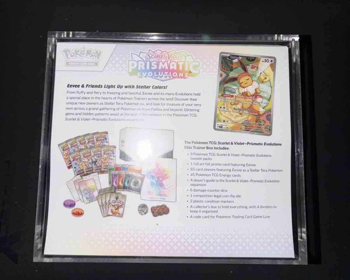 Spiele: Prismatic Evolutions ETB ENGLISCH mit Acryl case ab 1.- CHF – Neu und originalverpackt aus Cham von genti147 2