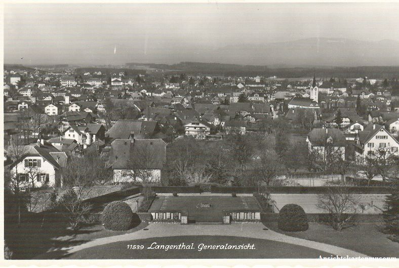 Ansichtskarten: Langenthal - Generalansicht + ca. 1940 – Gebraucht aus Emmenbrücke von teestube