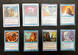 Magic The Gathering Karten 8er Set blau 90er 2000er