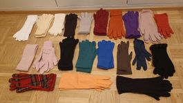 Set 20 Paar Damen-Handschuhe textil, kurz