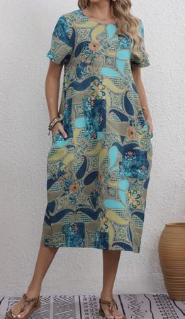 Chic e elegante abito di lino-M/L-nuovo