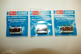 Peco H0: 3xMotor (Switch Machine) Remote Control Turnouts