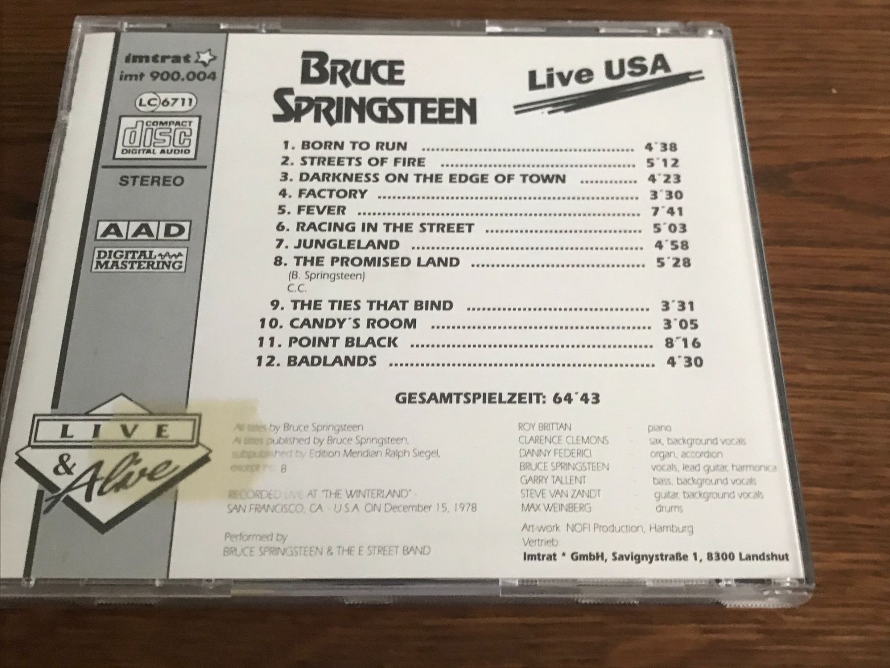 CDs: BRUCE SPRINGSTEEN - Live USA - CD – D'occasion à Buchs AG par Archie 1