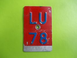 Velonummer / Fahrradnummer LU 78