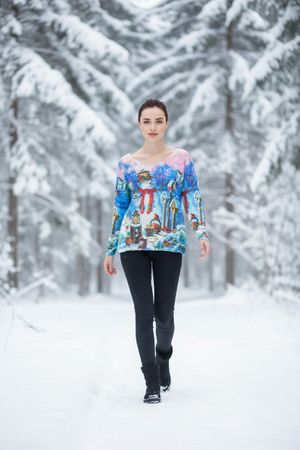 Pull de Noël  Bleu - Neuf - TU