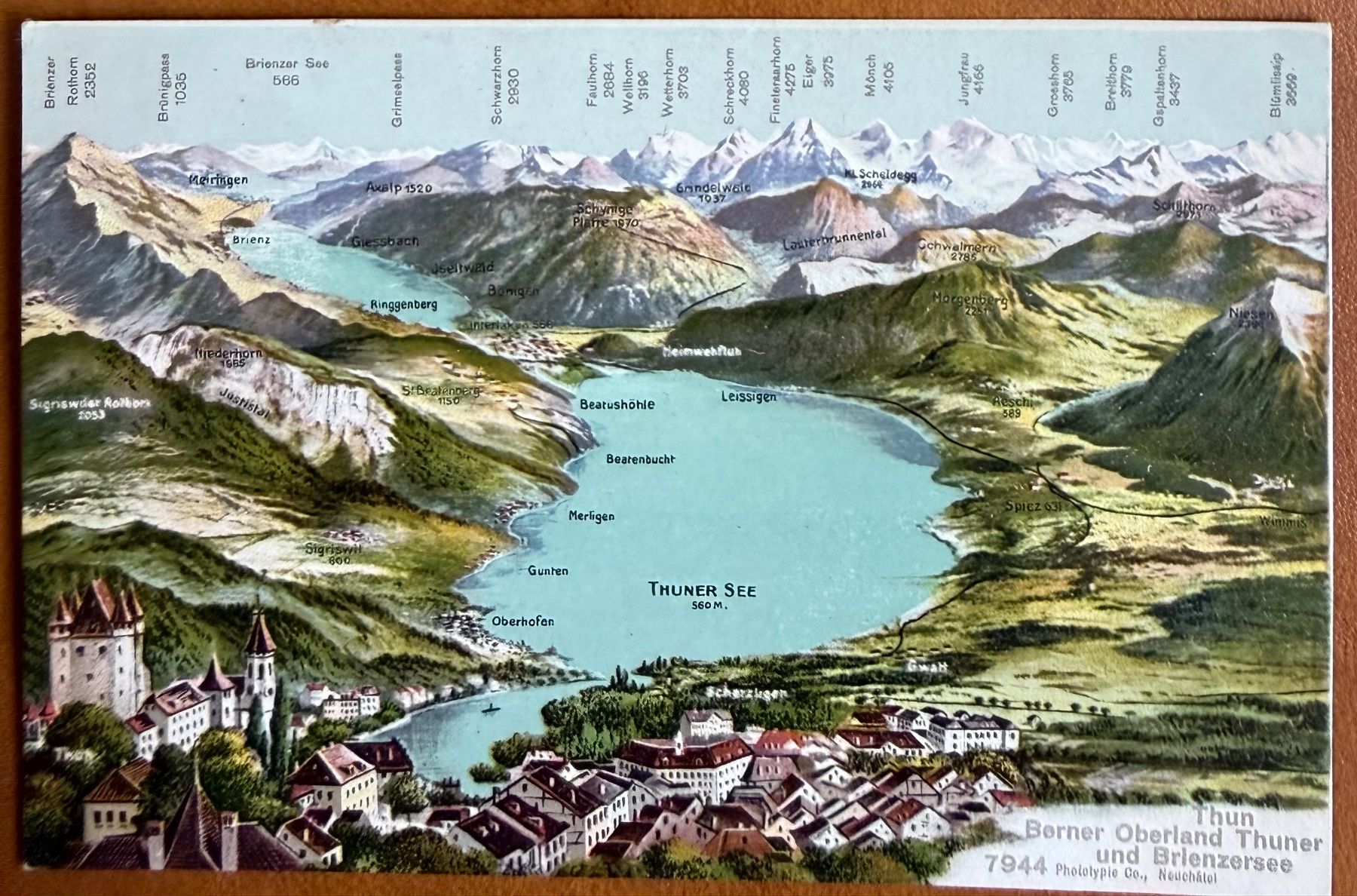 Cartes postales: Thuner See - Brienzersee MAP 1920 env. – D'occasion à Lutry par Ediego