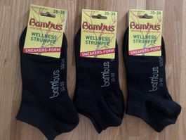 3 Paar Bambus Wellness Sneakersocken Damen Herren Grösse 35-