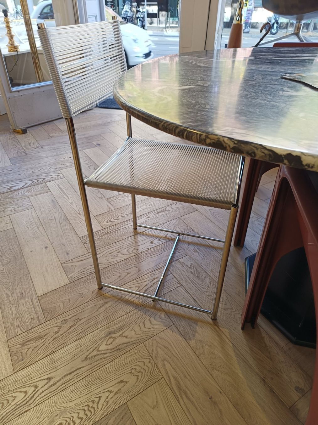 Alias Stühle: 3er set Spaghetti chair Alias silber und transparent – Gebraucht aus Zürich von style-and-design.zh 3
