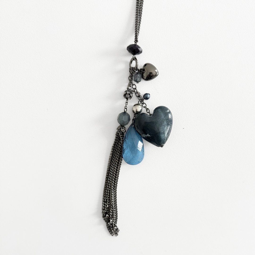 Catenine: Collier Long Bleu Coeur – Usato da Vevey venduto da secondlifevevey 3