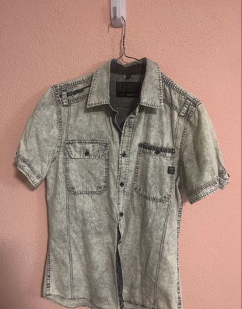 Camicia uomo denim slavato maniche corte, come nuova!